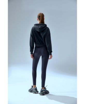 Men's Acid-Wash Cotton Full-Zip Hooded Sweatshirt