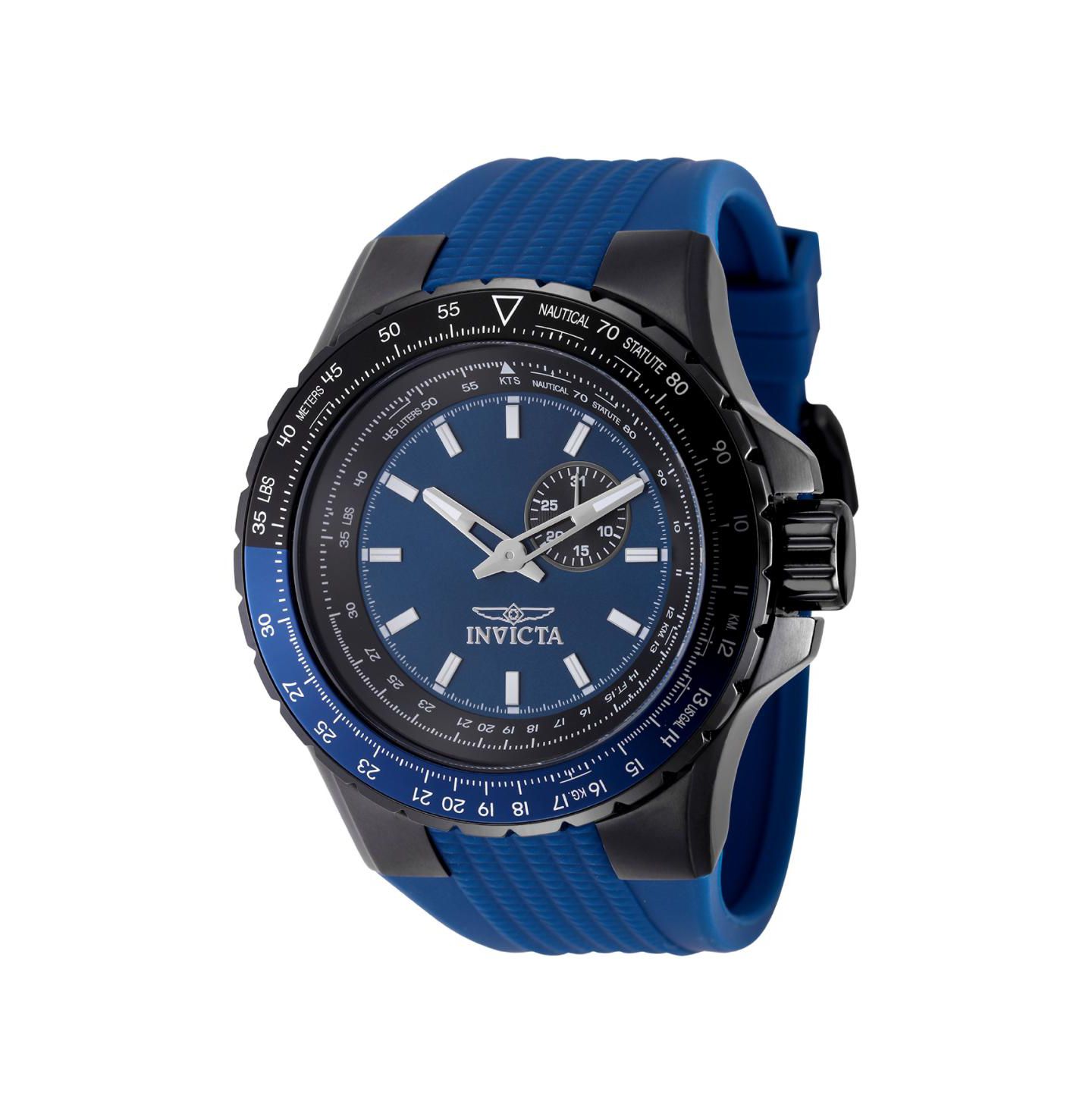 Мужские часы Invicta 49722 Aviator Quartz VD72 Blue Dial, цвет: Синий — фото 3