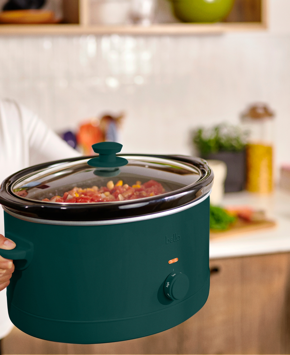 Bella 6-Quart Electric Slow Cooker, Forest Green