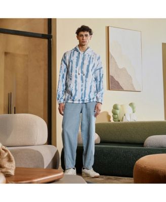 Men's Sky Blue Dye-Drip Pullover Hoodie