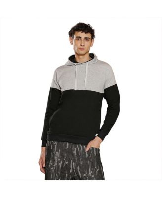 Men's Coin Grey & Onyx Black Block Pullover Hoodie