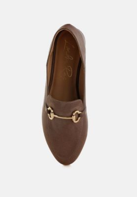 Womens Noltas Horsebit Embellished Flat Loafers