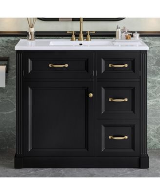 Bathroom Vanity with Sink 4 Drawers Soft Close Door and Adjustable Shelf