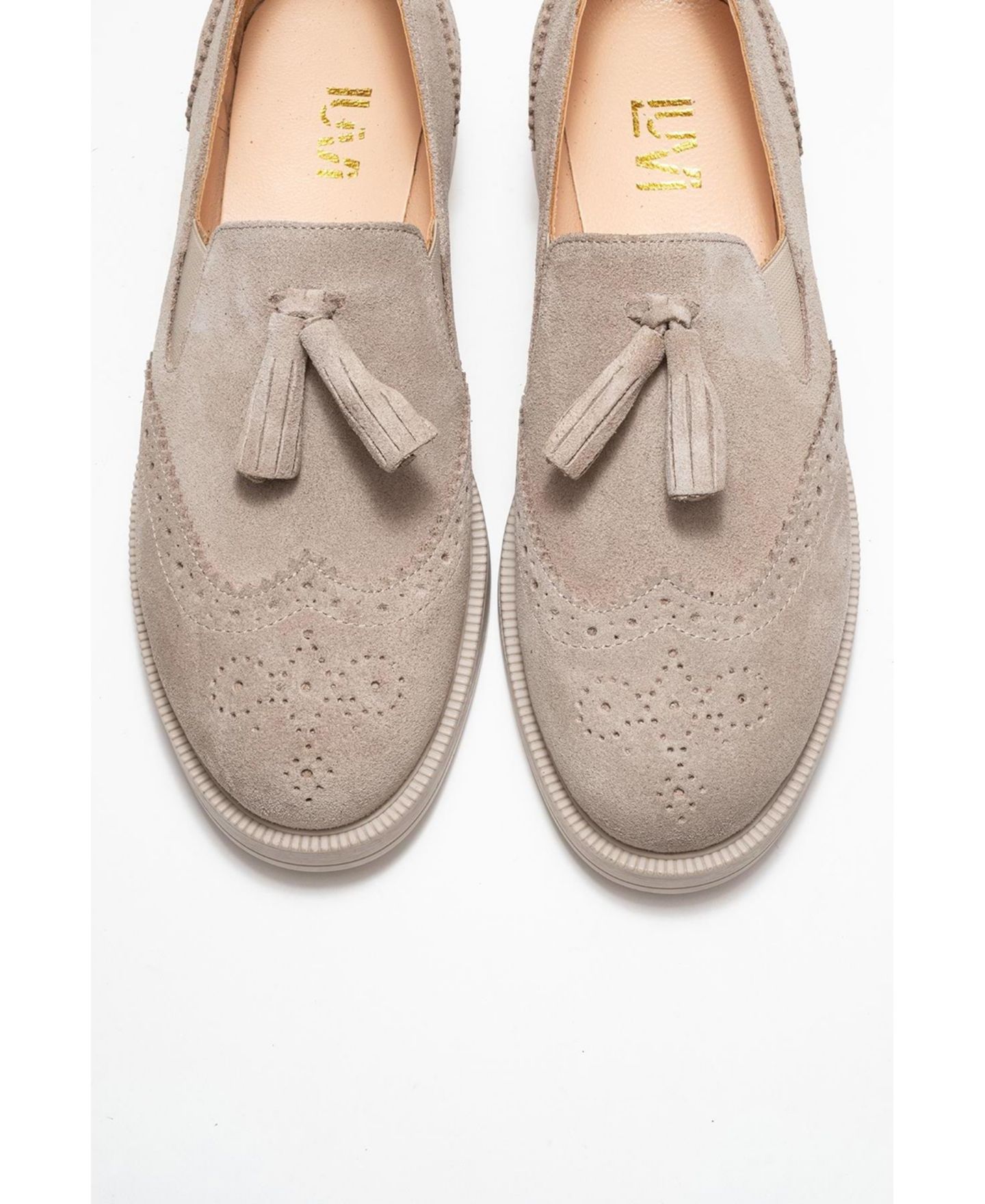 Женские туфли Forever & Always Shoes Alex Leather Tassel, цвет: Бежевый замшевый кожаный — фото 3