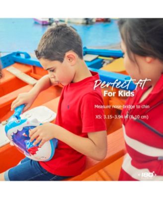 DOLPHIN BLUE - Kids Snorkel Mask | Playful Shark Design, Comfortable Silicone Seal, Easy Breathing