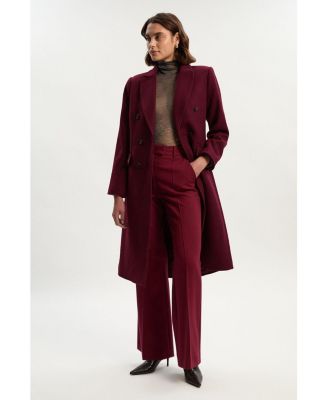 Women's Wool Double Breasted Midi Coat