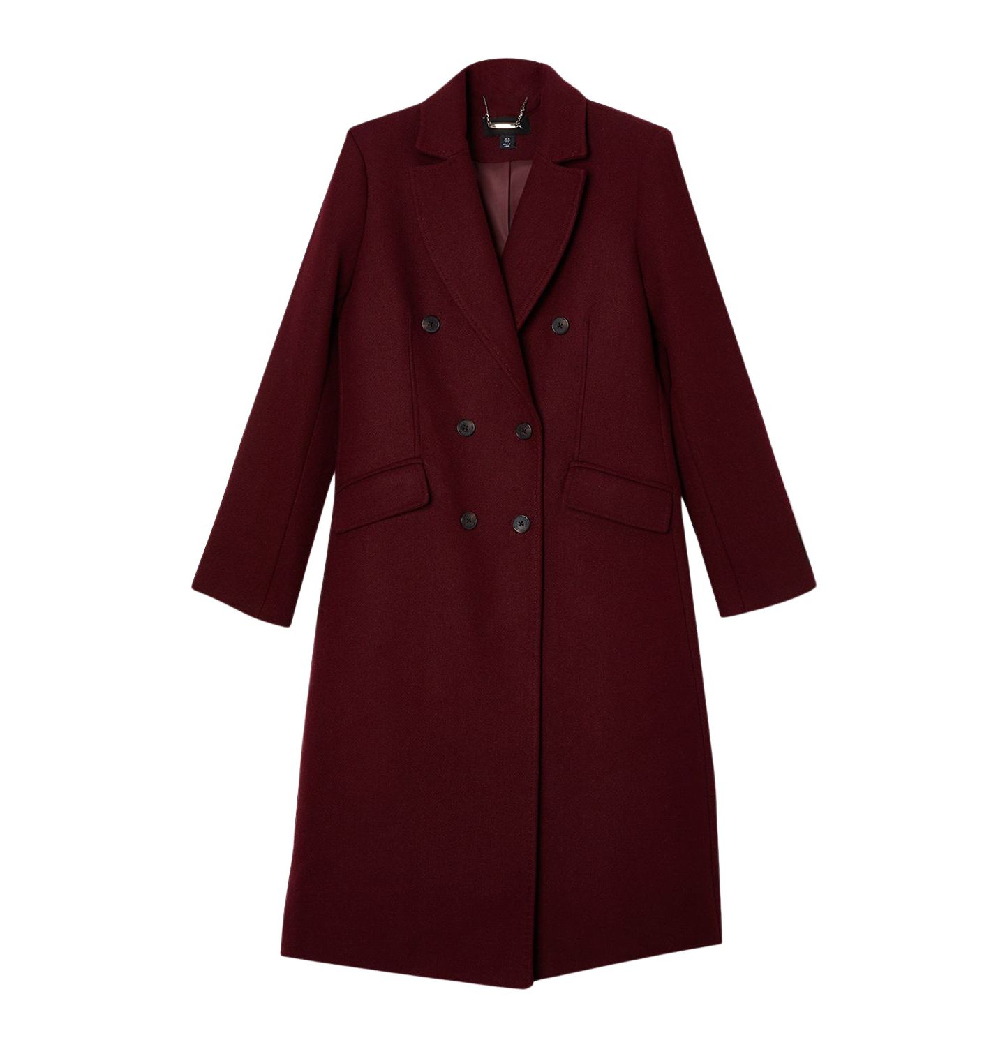Женское пальто Karen Millen Wool Double Breasted Midi, цвет: Бордовый — фото 5
