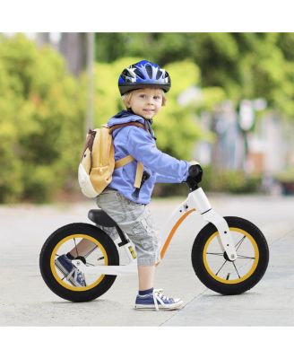 12-Inch Balance Bike with Adjustable Seat and Rotatable Handlebar for Over 36 Months Old