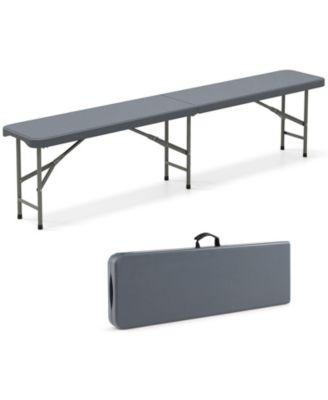 6 Feet Plastic Folding Bench Portable Seat with Handle and Lock
