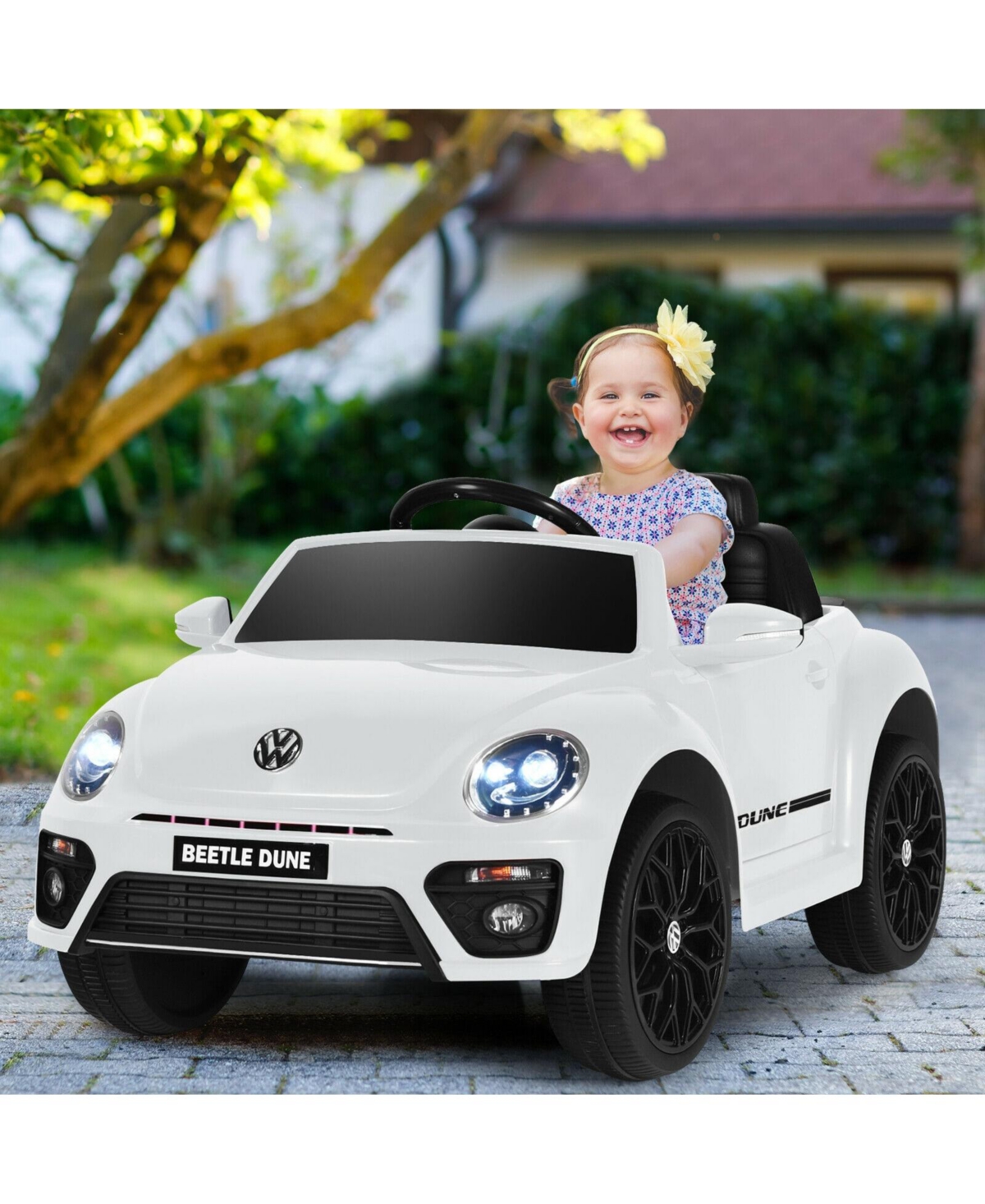 Sugift Volkswagen Beetle Kids Electric Ride On Car with Remote Control