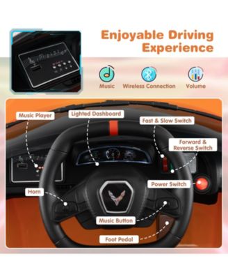 12V Electric Kids Ride On Car Licensed Chevrolet Corvette C8 with Remote Control Ages 3+ Years Old