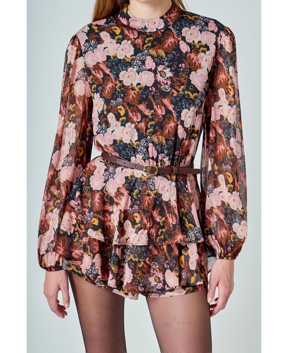 endless rose Women's Printed Chiffon Miini Romper