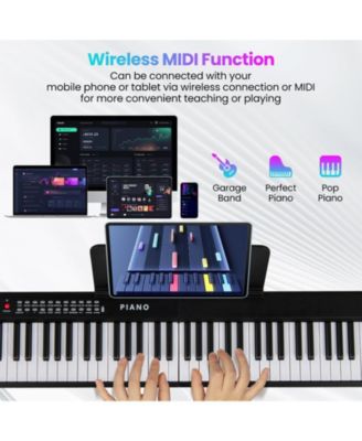 88 Key Foldable Electric Keyboard Piano with Wireless MIDI and Dual Speakers