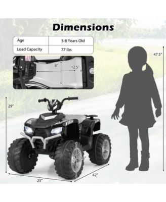 24V Kids Ride-On Electric ATV with Wireless Connection for Toddlers 3-8 Years Old