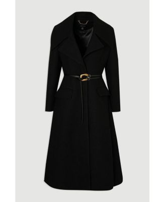 Women's Wool Shawl Collar Belted Midi Coat