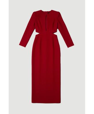 Women's Scuba Crepe Plunge Maxi Dress