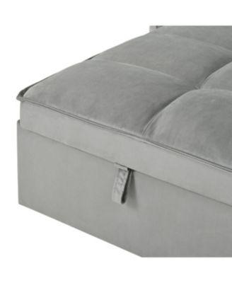 Streamdale 3-in-1 Velvet Pull Out Couch Bed with Reclining Backrest & Pillows (Dark Grey