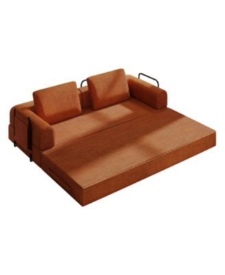 Streamdale Convertible Corduroy Sleeper Sofa Bed with Pillow - Orange