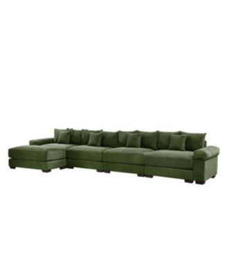 170" Oversized Cloud Modular L-Shape Sectional Couch, Soft Corduroy, Green