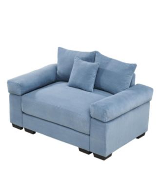 54.3" Oversized Cloud Modular Sectional Couch, Premium Soft Corduroy, Blue