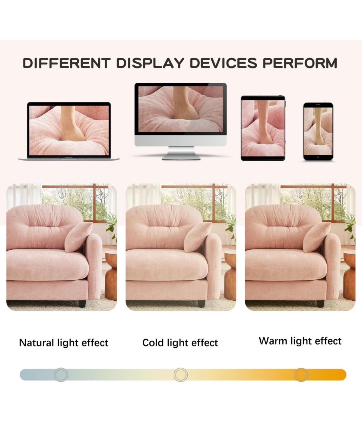 Streamdale Furniture Streamdale Modular U Shaped Couch with Ottoman, Soft Chenille Fabric, Pink