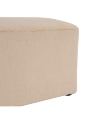 Streamdale Almond Long Plush Ottoman, Modern Simple Footstool and Seat for Home Use
