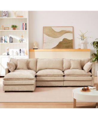 Streamdale Modular Sectional Sofa, 102 Inch L Shaped Couch Set, 3-Seater Comfy Cloud Couch with Ottoman