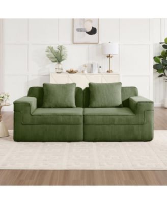 Modular 2 Seat Loveseat Boneless Sofa, Cloud Sectional Couch with Deep Seat