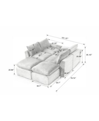 Modern corduroy cloud sofa, freely combined, comfortable sitting experience