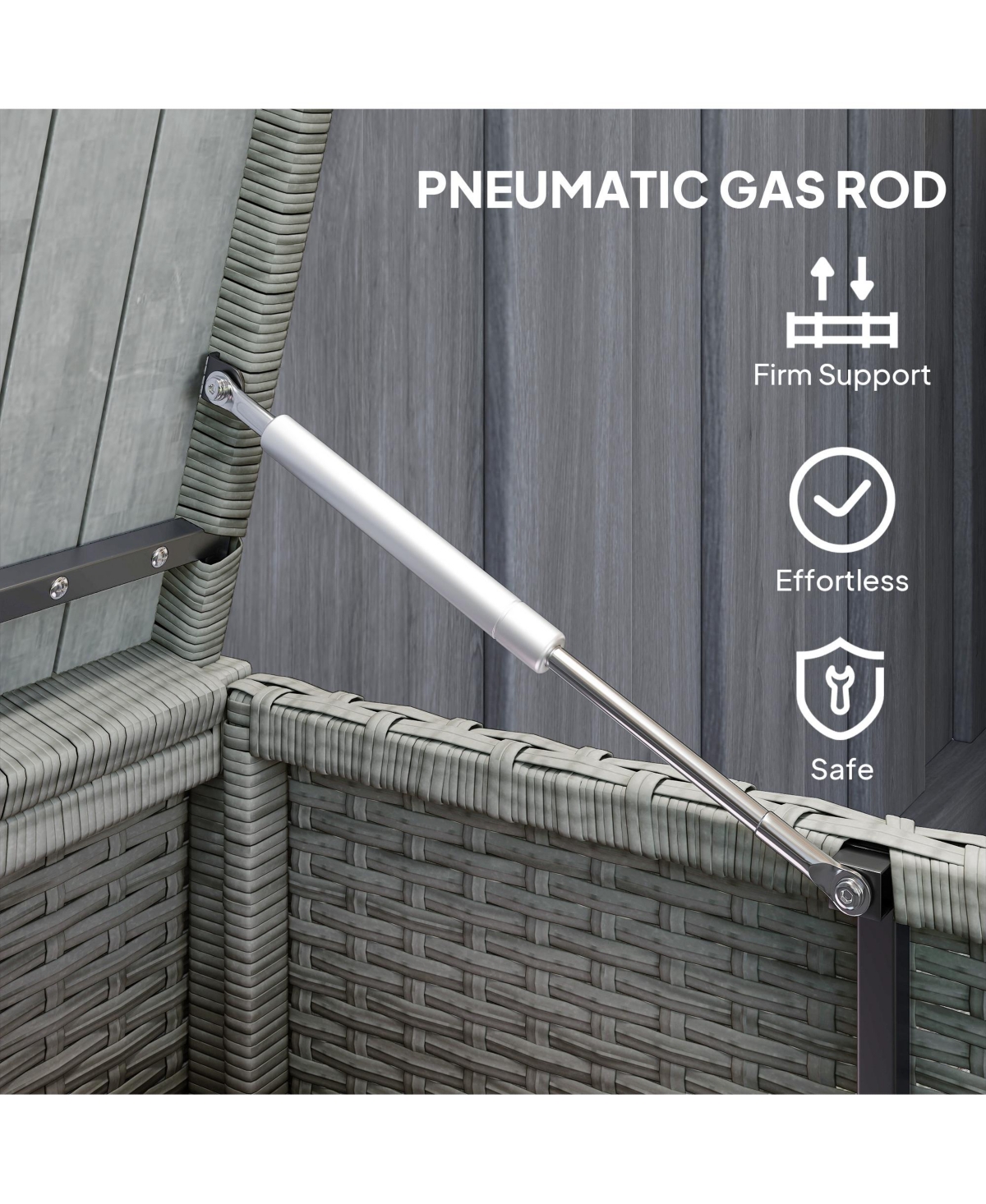 Outsunny 17 Gallon Wicker Deck Box, Small Outdoor Storage