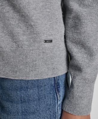 Women's Rhinestone Button-Front Crewneck Cardigan