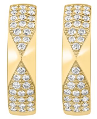 Diamond Hoop Earrings (1/2 ct. t.w.) in 14k Yellow Gold