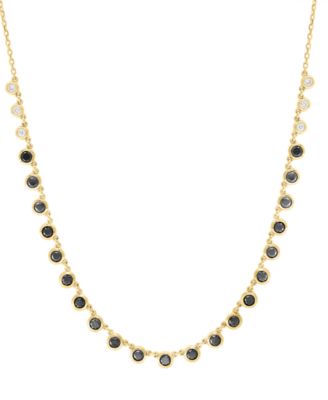 White (1/5 ct. t.w.) & Black (1-5/8 ct. t.w.) Diamond Necklace in 14k Yellow Gold