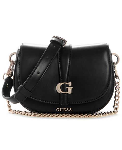 Женская сумка GUESS Carrie Flap Magnetic Mini Crossbody Handbag, цвет: Чёрный