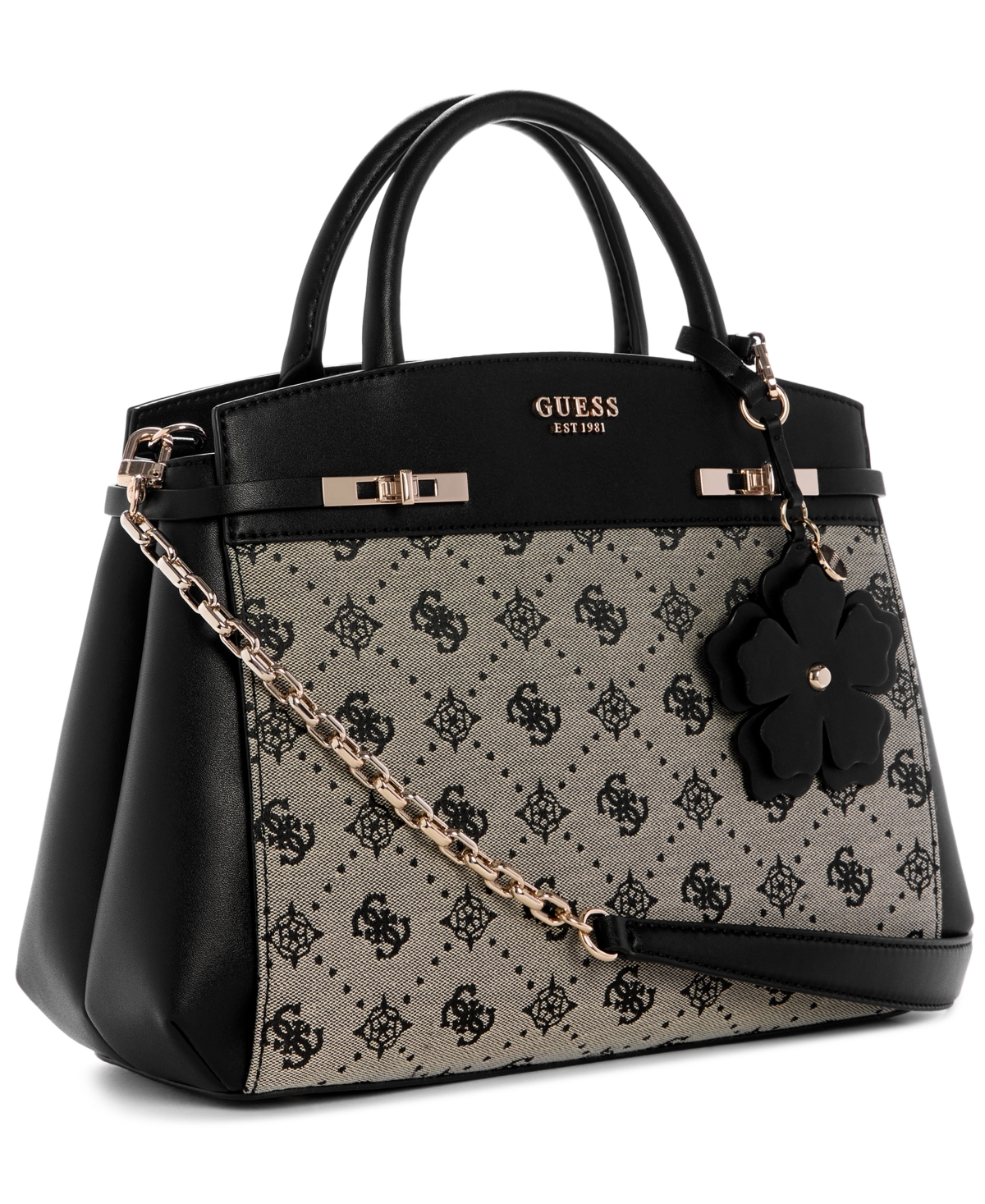 Guess Melinda Logo Medium Tri Comp Satchel Bag