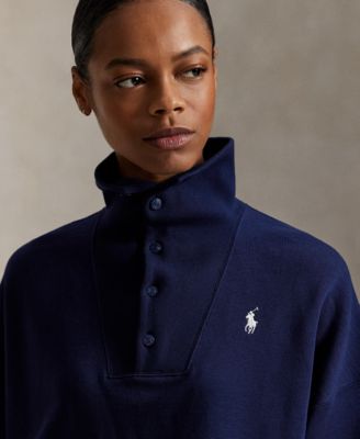 Women's Team USA Fleece Buttoned Mock Neck Sweatshirt