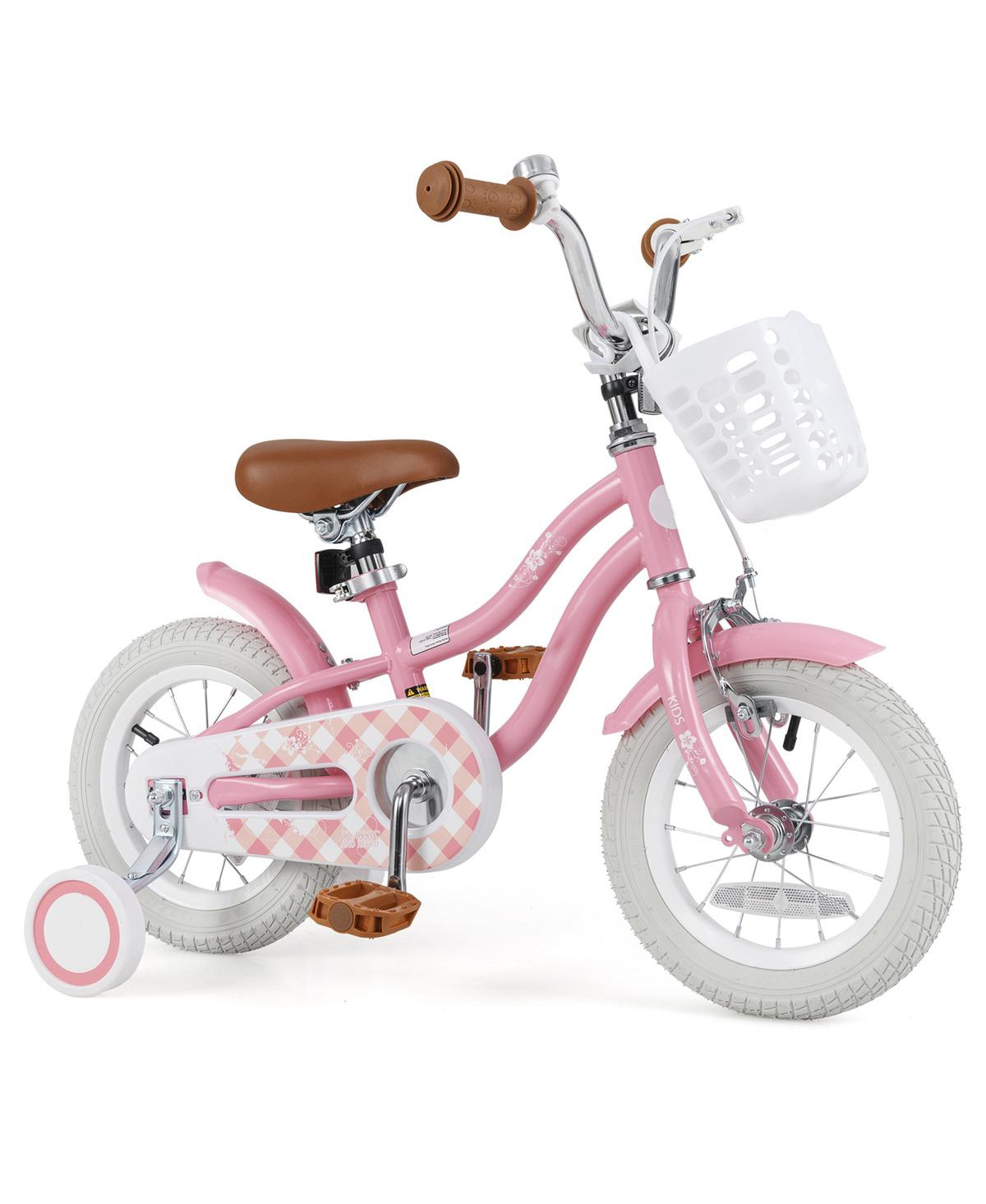 Sugift 12 Inch Kids Bike with Training Wheels and Basket