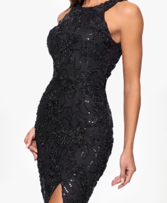 Petite Sequin Detail Halter Neck Long Dress