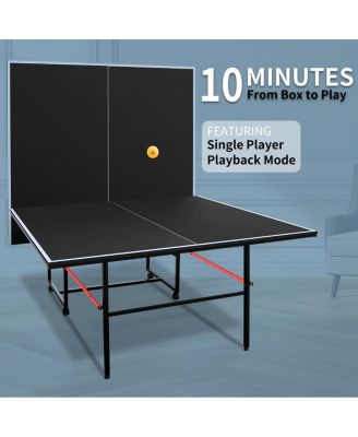 Rbied Foldable 9ft Table Tennis Set with Net, Paddles & Balls – Portable Ping Pong Table