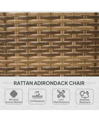 Patio Wicker Adirondack Chair with Soft Cushions, Dark