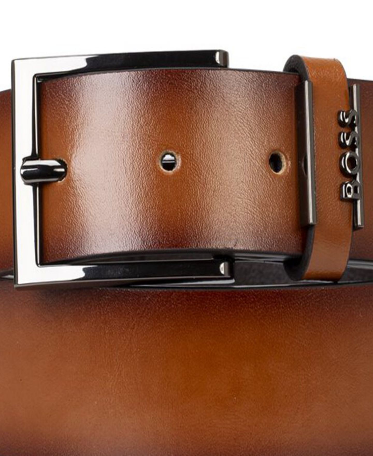 Мужской ремень Hugo Boss Evening Pin-Buckle Leather Belt, цвет: Средний коричневый — фото 3
