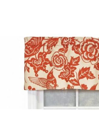 100% Cotton High Quality Love Bird Tailored Window Valance with 1.5" Rod Pocket 50" W X 12" L Orange