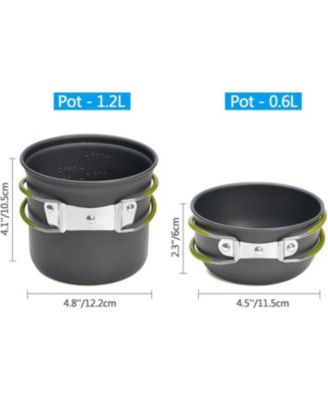 Camping Cookware Stove Carabiner Canister Stand Tripod and Stainless Steel Cup, Tank Bracket, Fork Spoon Kit