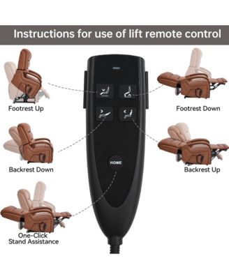 Power Lift Recliner Chair Dual Motor Infinite Position Up to 350 LBS with Solid Wood Armrests, Heat Massage and Heavy Duty Motion Mechanism
