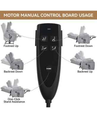 Heat Massage Dual Motor Infinite Position Up to 350 LBS Large Electric Power Lift Recliners with Hidden Cup Holders, Power-Remote