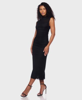 Women's Shirred Waist Midi Dress