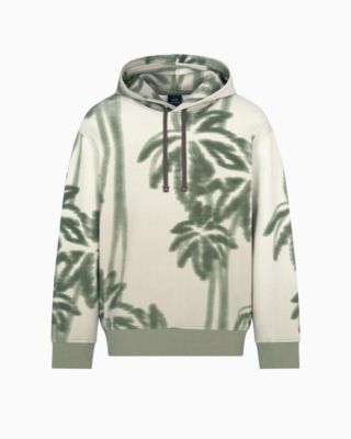 Men's Long Sleeve Palm Tree Print Hoodie