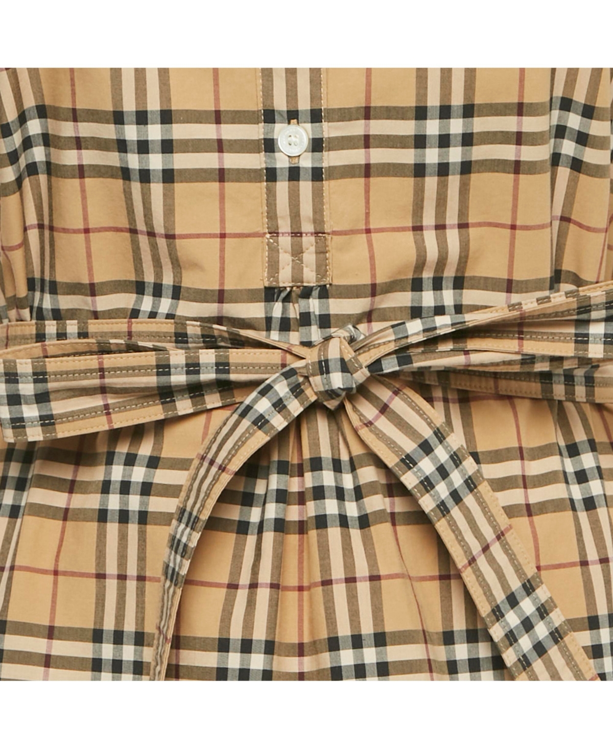 Pre-Owned Burberry Women's Beige Check Print Cotton Shirt Dress