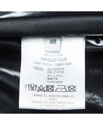 Men's Black Contrast Trim Synthetic Oversized Raincoat