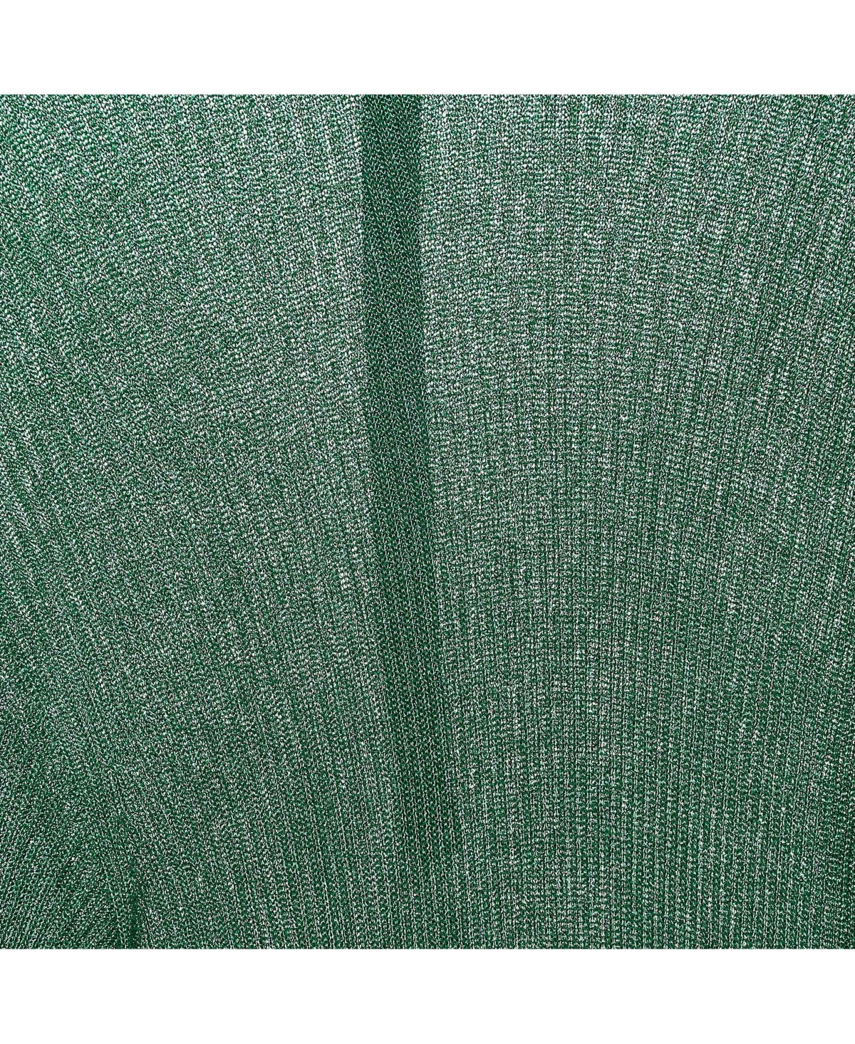 Pre-Owned Balenciaga Women's Green Metallic Rib Knit Turtle Neck Maxi Dress